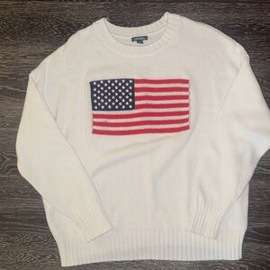 Wild Fable White Sweater with American Flag